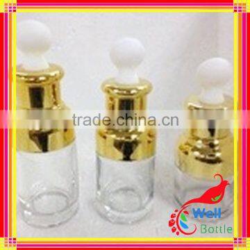 Flat Shoulder Round Glass Perfume Bottle gold aluminum cap GSB-005R