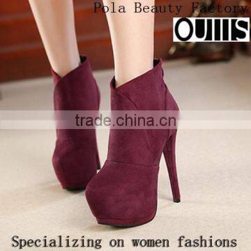 Fashion Wear High Heel Boots High Quality Suede Boots for Ladies PQ4386