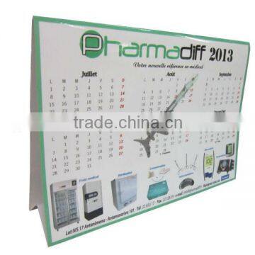 Cheap Foldable desktop calendar with custm logo print