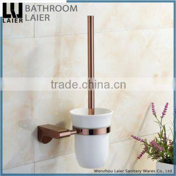 Promotional Luxury Bathroom Design Zinc Alloy Rose Gold Finishing Bathroom Accessories Wall Mounted Toilet Brush Holder