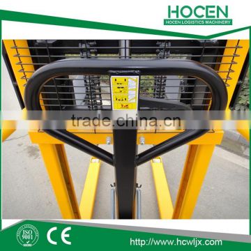 1000kg, lifting height 1600mm manual hydraulic stacker