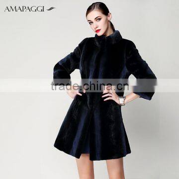 Factory sale long colorful mink cashmere coat for women