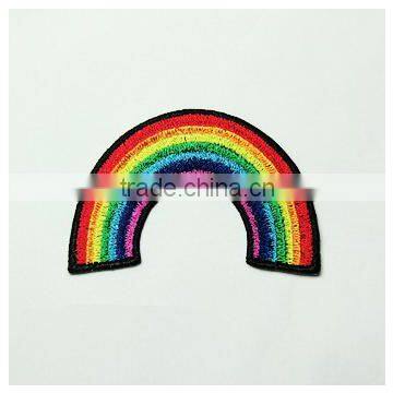 custom 100% embroidery seven-color raibow patches for garment