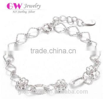 S925 SIlver Fashion Design Wholesale Jewelry Lucky Flower Bracelets