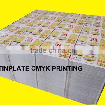 Tinplate printing, metal printing, iron printing, CMYK colour, pantone colour