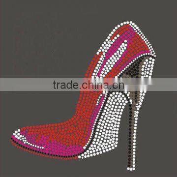 iron on Women High heeled Shoes rhinestone transfers