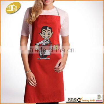 Cotton silk screen Printed Red cartoon Apron