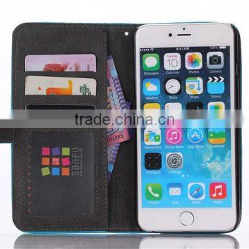 2 in 1 high quality PU magnet case for iphone6/6s with 3 card slots wallet case for mobilephone