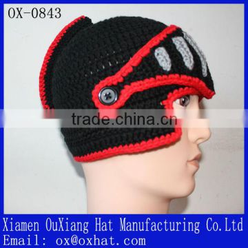 2013 fashion popular black ancient Rome style knight knitted hat