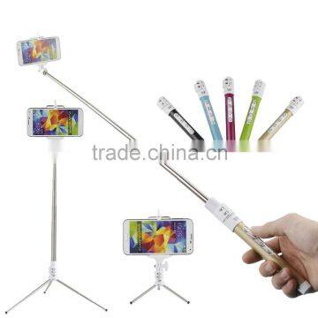 Extendable Bluetooth Wireless Selfie Stick W/ Built-in Remote Shutter Button For iOS/Android Smartphoes