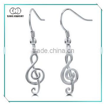 High Quality 925 Silver Music Clef Tattoo earrings