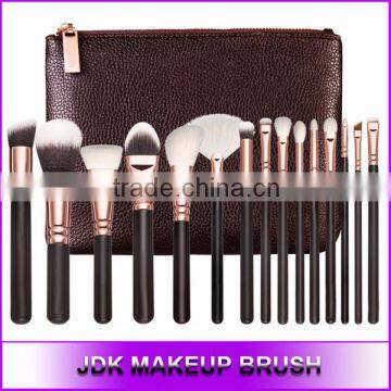 15pcs Elegant Rose Gold Copper Private Label Make up brush factory manufacturer, Customize Beauty Brush Set