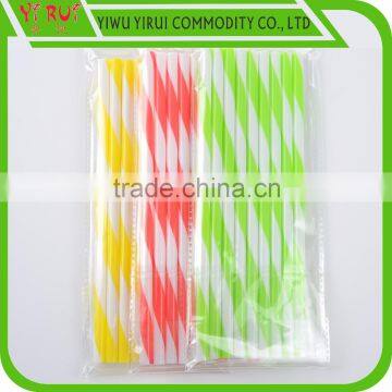 kinds of pattern pp spiral drinking straws with dual colors