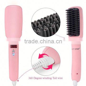 Factory Wholesale Anion LCD Electric Brush That Straightens Hair photo-5