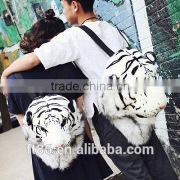 hand bag plush backpack simulation tiger head backpack tiger