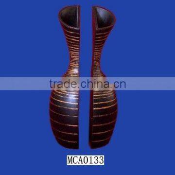 Wholesale Exotic Shape Custom Glazed Terracotta Twin Vase