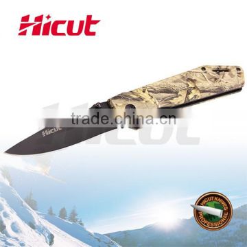 Liner Lock Folding Military Knife with Black Coating Blade