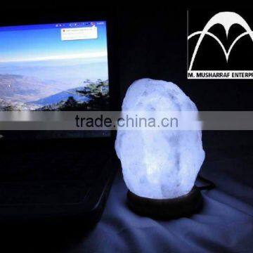 Himalayan Rock Salt USB Tiny WHITE Lamps NATURAL photo-3