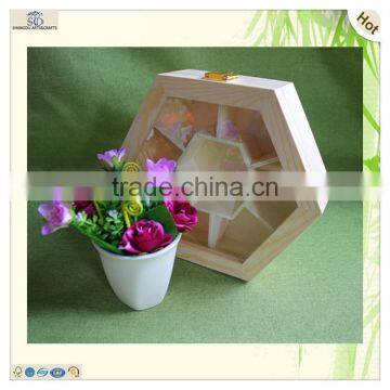 Divided Glass Lid Hexagonal Moon Cake Gift Box photo-6