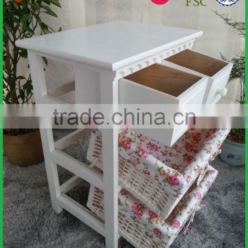 new wooden display furniture with drawer and basket, modified wooden storage furniture