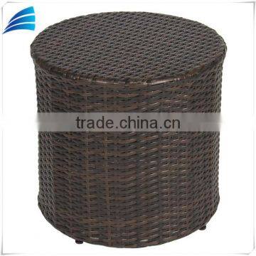 Outdoor Wicker Rattan Barrel Side Table Patio Furniture photo-2