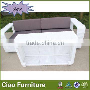 A- Rattan Furniture Patio White Sofa Set photo-5