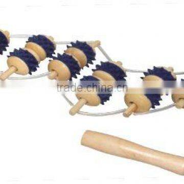 Wooden Wheel Body Back Waist Care Roller Massager