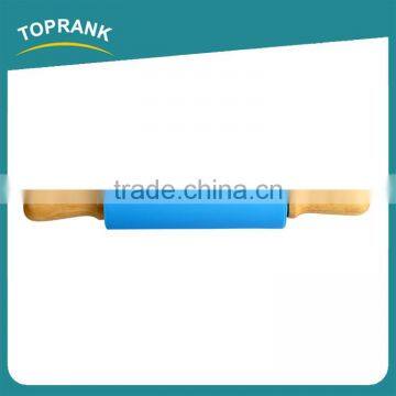 Toprank Wholesale Custom Colorful Used Noodle Flour Rolling Dough Decorative Rolling Pin Silicone Rubber Wooden Rolling Pin photo-2