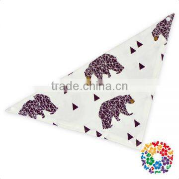 size 44*32cm 100% cotton soft Purple Bear Baby Bandana Bibs