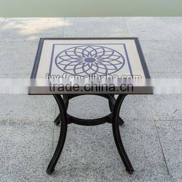 outdoor ceramic table/metal frame table/metal side table resort swimming pool