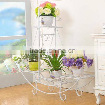 2016 Wholesale Originality White Metal Flower Pot Stand Outdoor Indoor photo-3