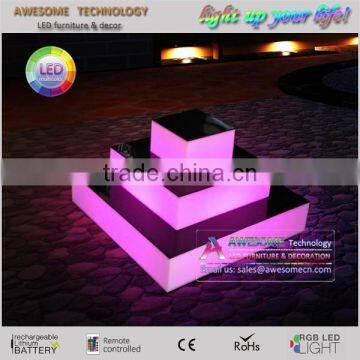 led wedding deocration, light up wedding cake display stand