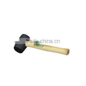 RUBBER MALLET WITH WOOD HANDLE