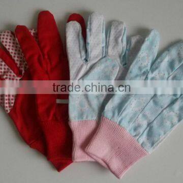 Kids Cotton Gardning Gloves With Mini PVC Dots Palm photo-5