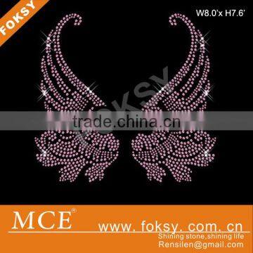 Wholesale Light Amethyst Wings rhinestone transfer