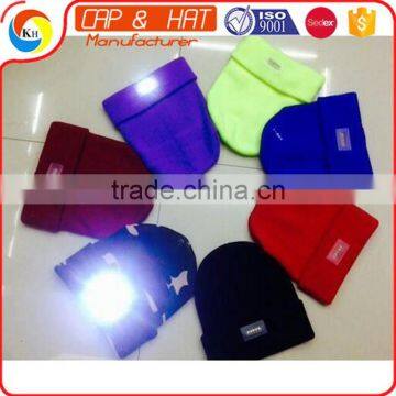 Good Quality Custom Color Led light Beanie Hats