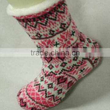 Ladies Non Slip Knitted Home Slipper fur acrylic Socks