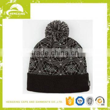 Fashion loom knitting fancy beanie hat