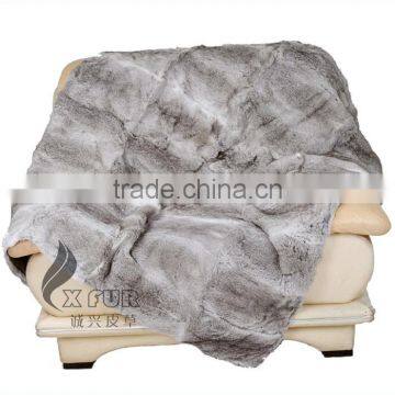 CX-D-08J Super Quality Winter Warm Real Rabbit Fur Wholesale China Blankets photo-3