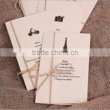 Unique design paper printing greeting cards with antique charms custom logo invitation cards for 2016 promotion gifts