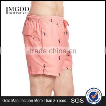 New Design Pink Toucan Swim Trunks 100% Nylon Polyester Board Shorts Printing Logo Summer Fitness Beach Shorts