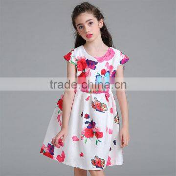 L557#butterfly Printed Kids Summer 2017 Baby Frock Design Pictures photo-4