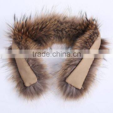 BBG-H-6 Dyed Large Raccoon Collar Fur Trim for Winter Coat Parka photo-2