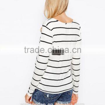 Maternity Pregnancy Woman Clothing With Long Sleeve Stripe Shirt photo-3
