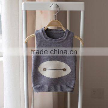 S32889W Kids Girls Knitted Vest Coat 2017 Cotton Cartoon Sweater Waistcoat Baby Girls Vest photo-2