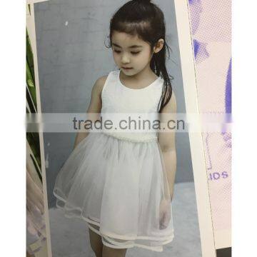 Latest baby girl beaded white wedding dress