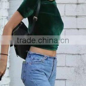 Runwaylover EY2389B Ladies Sexy 2017 Short Sleeve Crop Tops photo-2