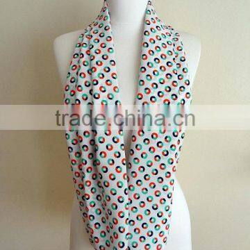 Circles Pattern Infinity Scarf, Tube Scarf, Circle Scarf, Loop Scarf, Scarves, Spring - Fall - Winter Fashion photo-4