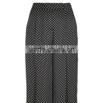 New Arrival Womens High Rise Polka Dot Wide Leg Cropped Slacks photo-5