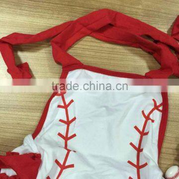 Cotton Baby Bubble Halter Romper Summer Girl Boutique Rompers Baby Jumpsuits Kids Baseball Baby Romper Set Infant Girl Clothes photo-2